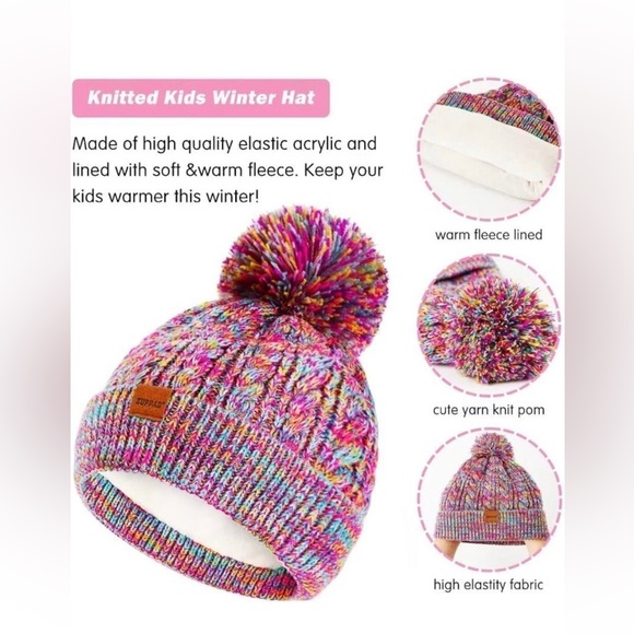 Kids Winter Hat Gloves Scarf Set - Picture 2 of 7